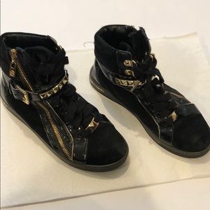 Black and Gold Michael Kors Sneakers